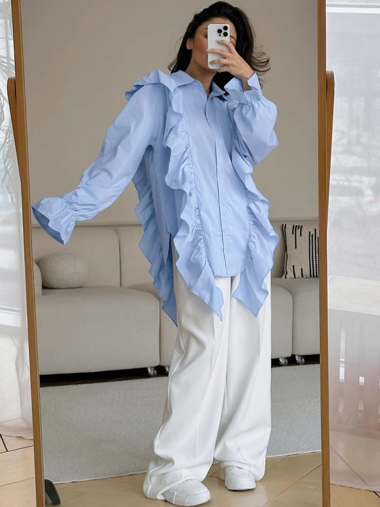 French shirt European and American fashion cross-border wholesale women's tops