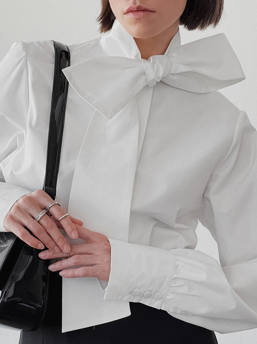 Autumn Fashion All-match Lace-up Loose Shirt