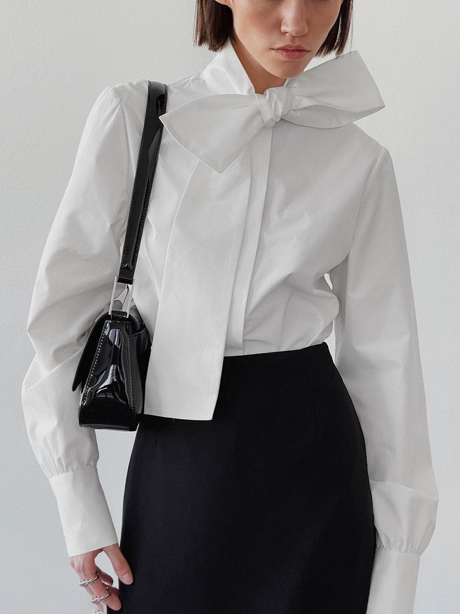 Autumn Fashion All-match Lace-up Loose Shirt