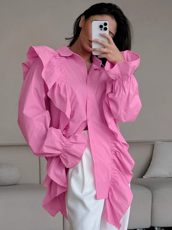 French shirt European and American fashion cross-border wholesale women's tops