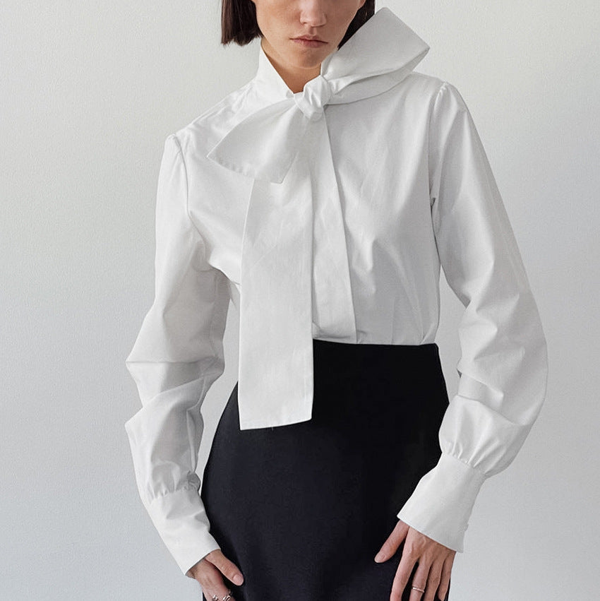 Autumn Fashion All-match Lace-up Loose Shirt