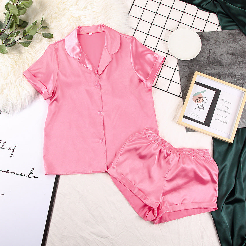 Loose ice silk two-piece pajamas