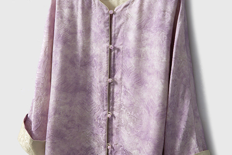 Double-sided plant-dyed silk light Chinese style jacquard jacket