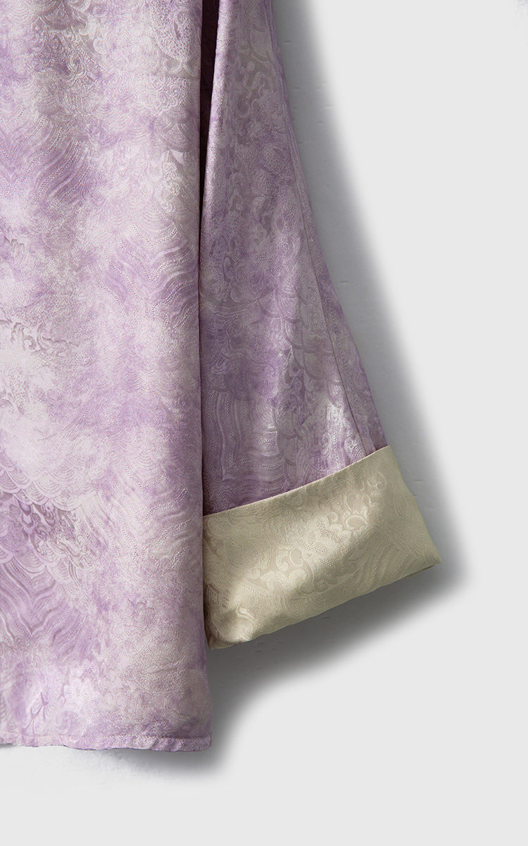 Double-sided plant-dyed silk light Chinese style jacquard jacket