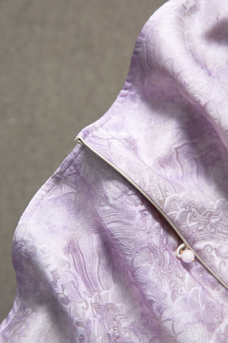 Double-sided plant-dyed silk light Chinese style jacquard jacket