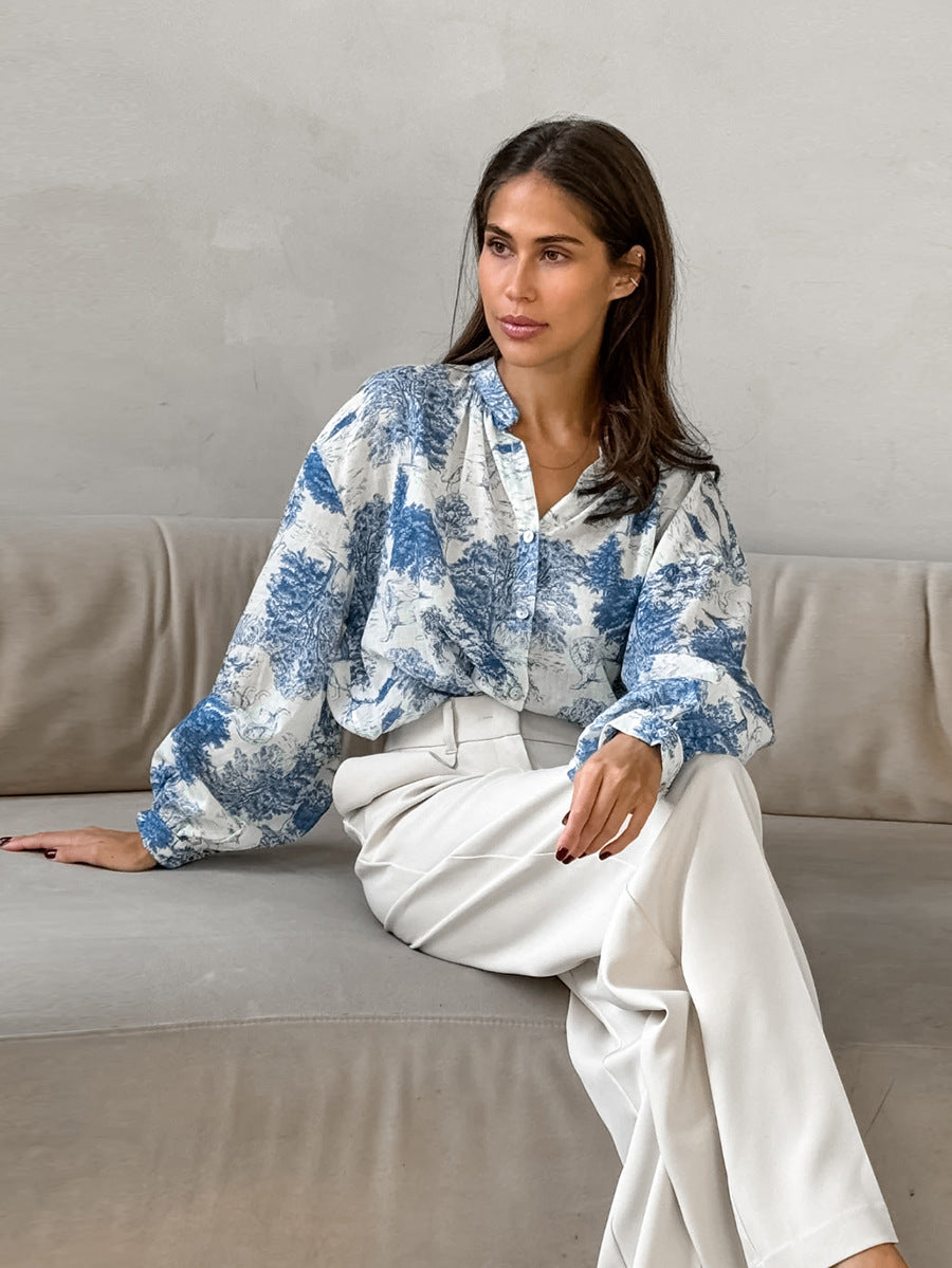 New fashion stand collar long sleeve loose lining