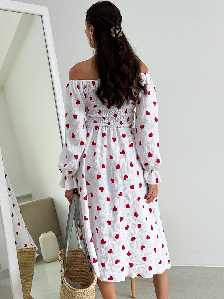 New Fashion Love Heart Sexy Loose Slit Dress