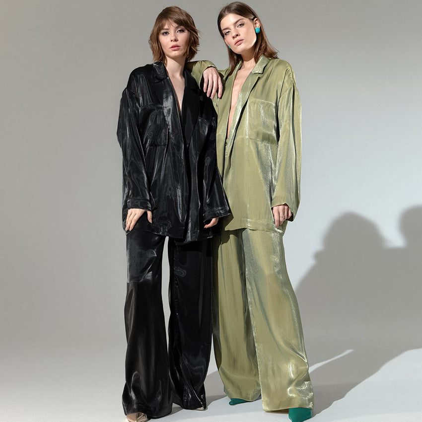 New arrival satin casual fashion suit