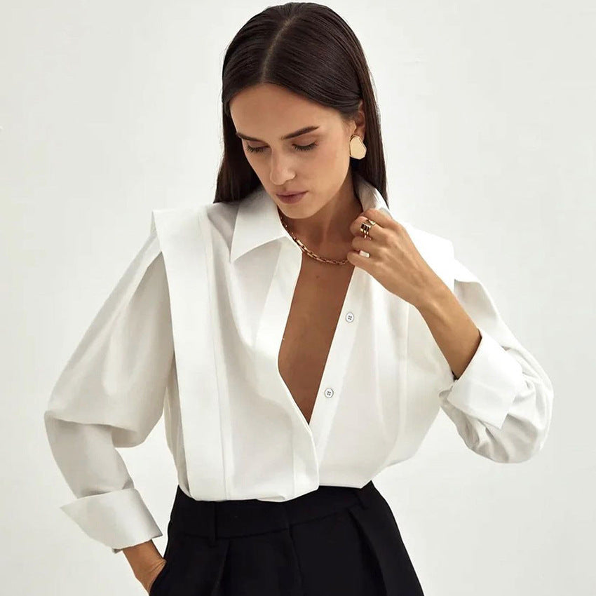 New style right shoulder white shirt