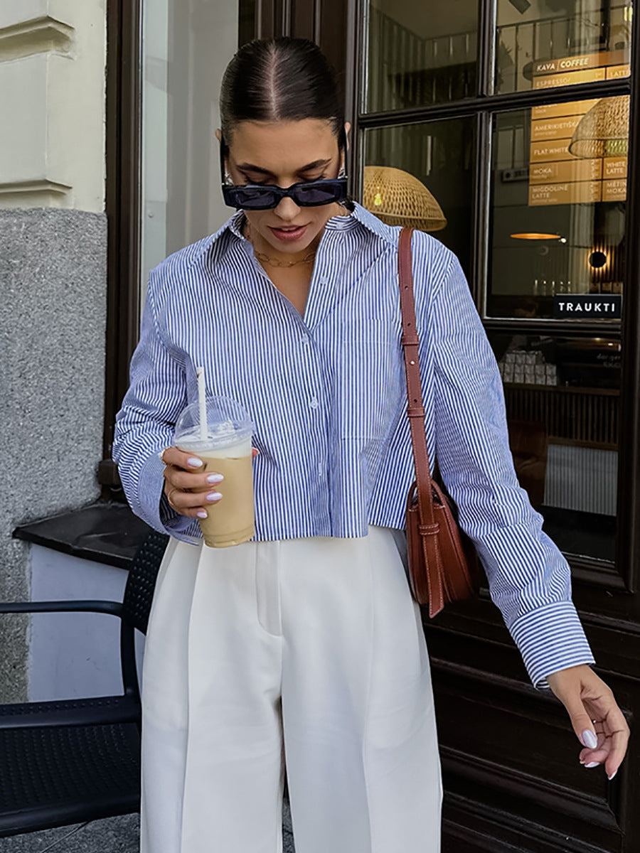 French style striped shirt