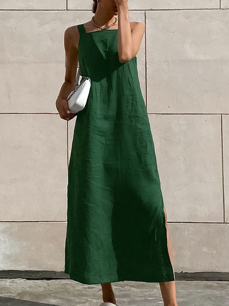 Cotton and linen sleeveless dress