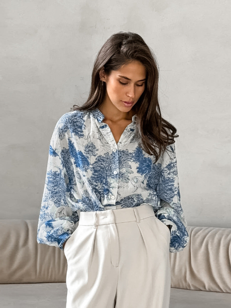 New fashion stand collar long sleeve loose lining