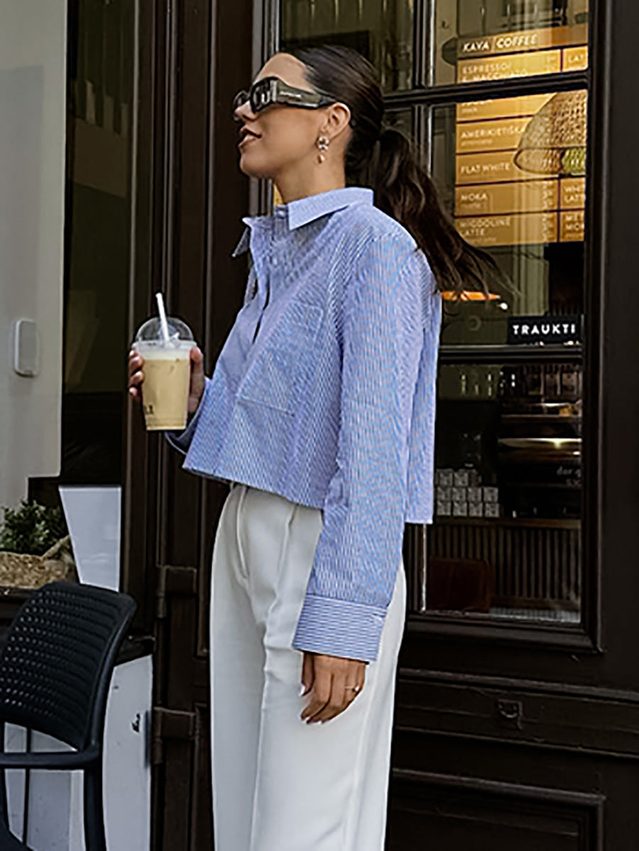 French style striped shirt