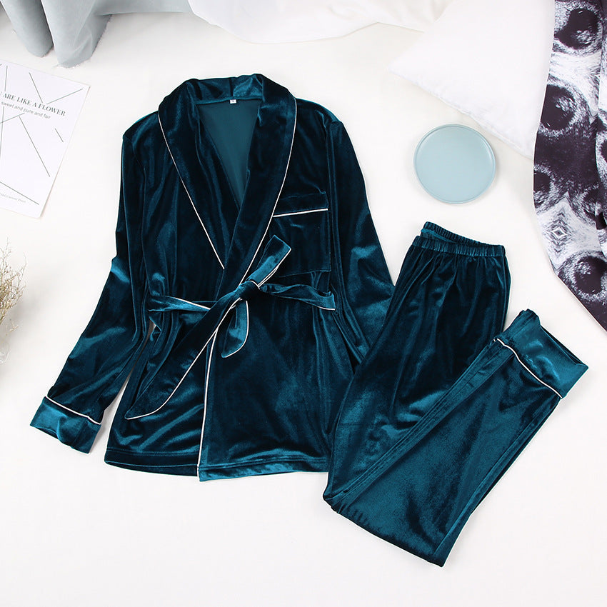 New knitted long-sleeved trousers nightgown
