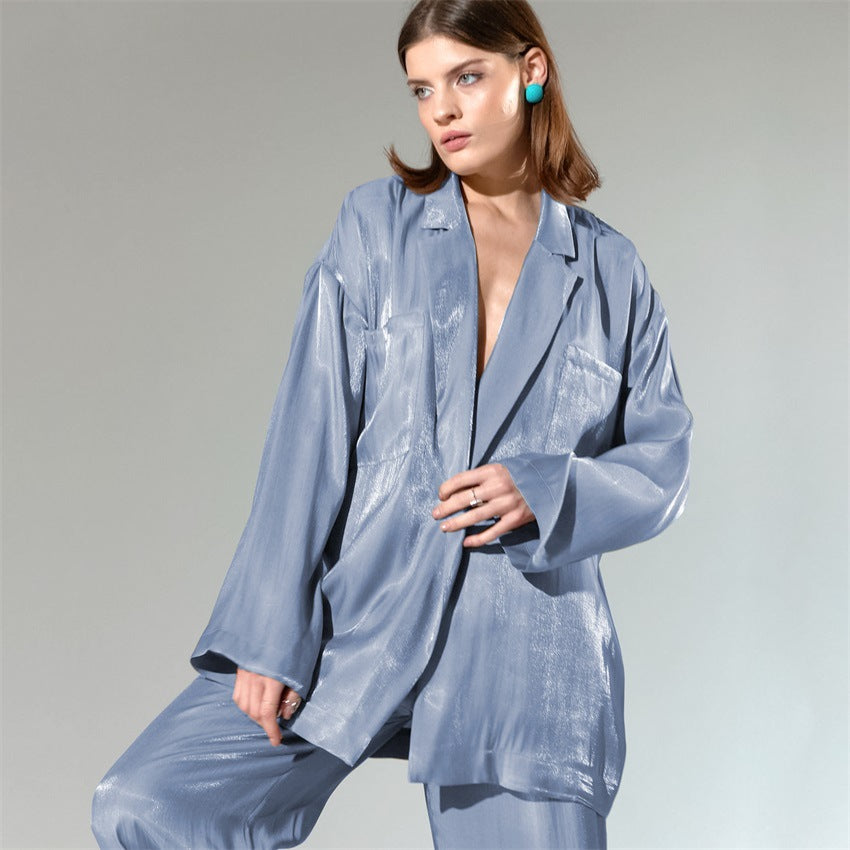 New arrival satin casual fashion suit