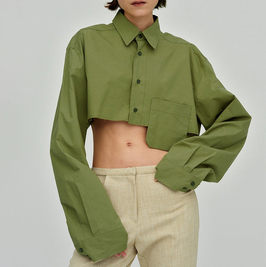 Casual temperament design short white shirt