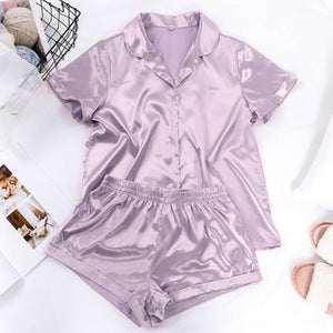 Loose ice silk two-piece pajamas